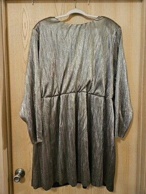 Metallic Silver Dress | Eloquii